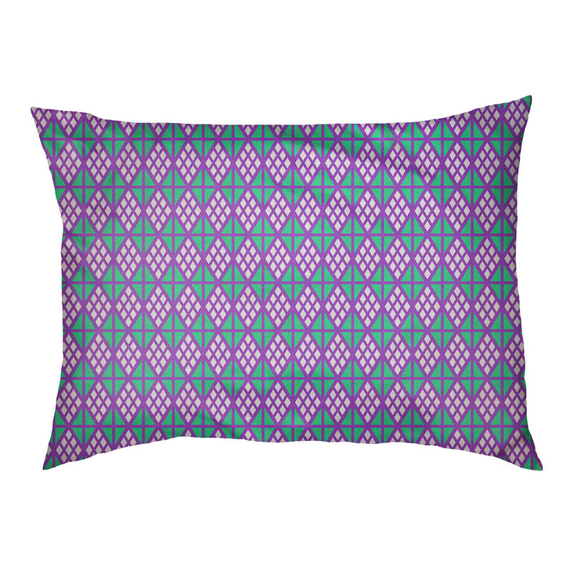 Coussin diamants Byrge, Grand (l 42,5 po x P 32,5 po x H 14 po), Mauve / Vert