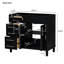 Rangement de salle de bain autoportant de 36 po - Armoire à cadre en bois massif avec plusieurs tiroirs et portes et 2 compartiments fonctionnels
