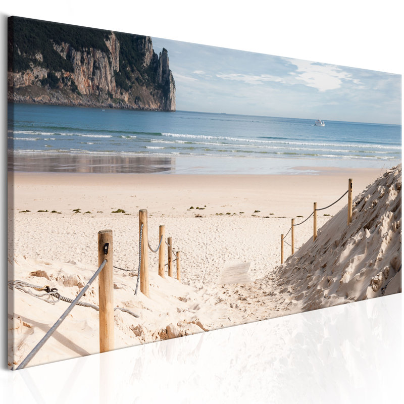 Beach Path - No Frame Panoramic Print on Canvas, 50cm H x 150cm W