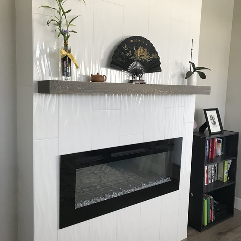 Anniek Fireplace Shelf Mantel, Gray, 66"