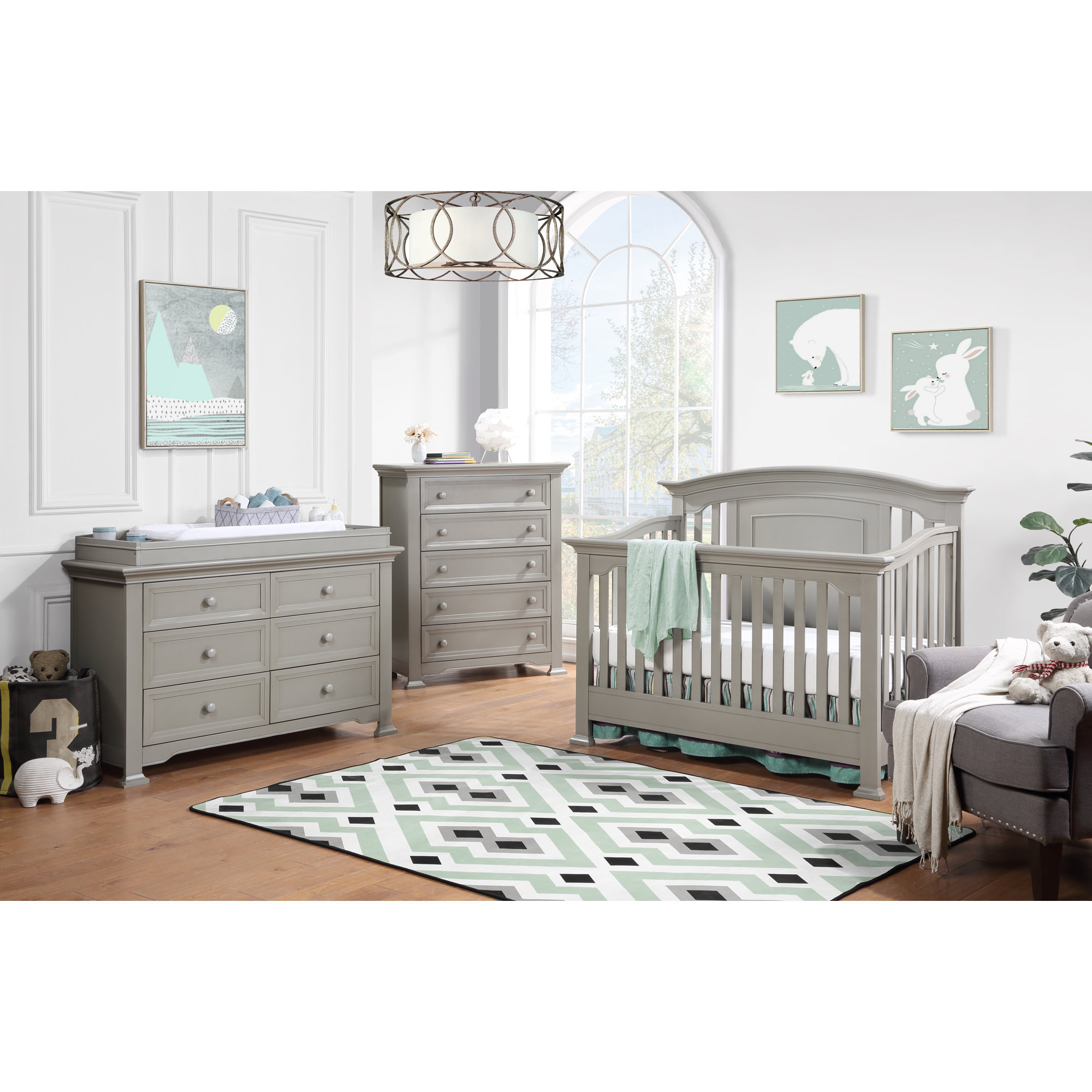 Conrad 4-in-1 Convertible Crib, Vintage Grey