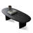 Black Solid Wood Oval Coffee Table-2007183367-2007183366