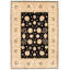 Tapis décoratif noir/brun en laine de conception unique 6 pi 9 po x 9 pi 5 po noué à la main New Age