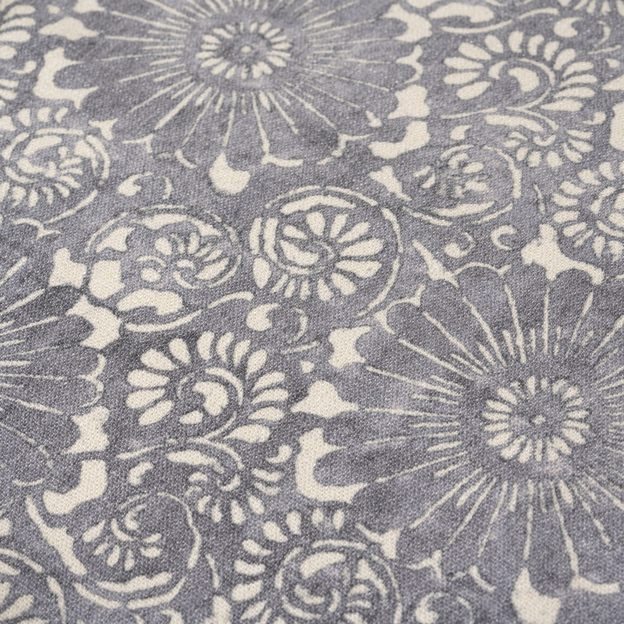 Hansah Pillow, Ink Floral, Polyester, Rectangle 12"H x 21"W