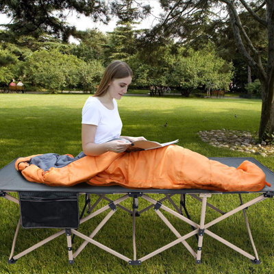33" Oversized Folding Cot with Carry Bag for Indoor & Outdoor Use, Dark Gray