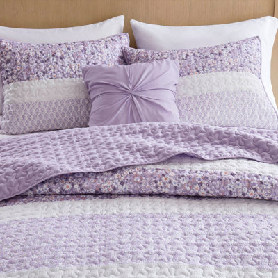 4 PCS Full/Queen Seersucker Quilt Set with Throw