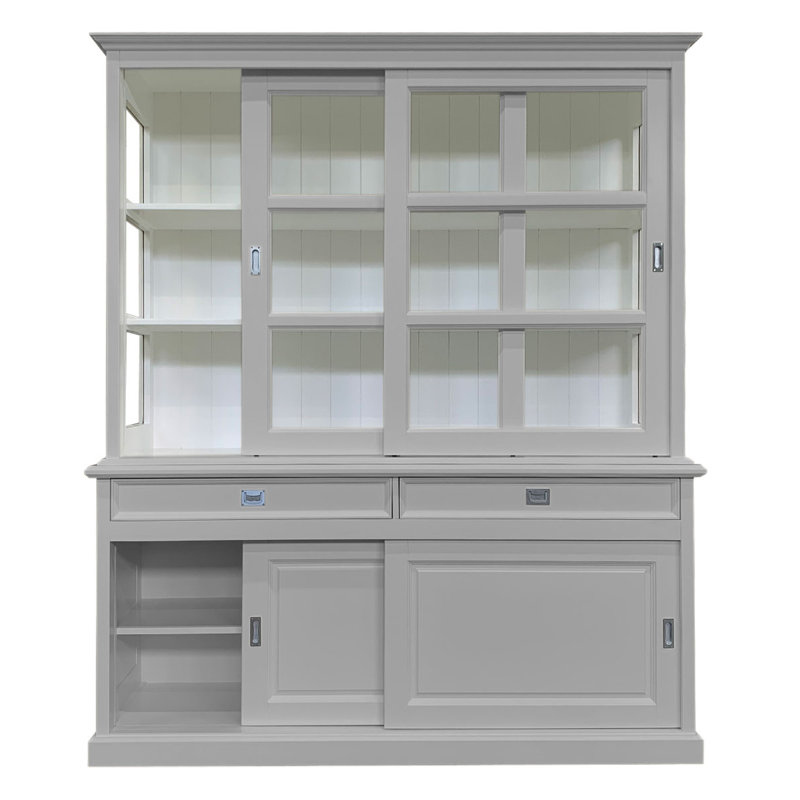 Stiles Display Cabinet, Light Grey