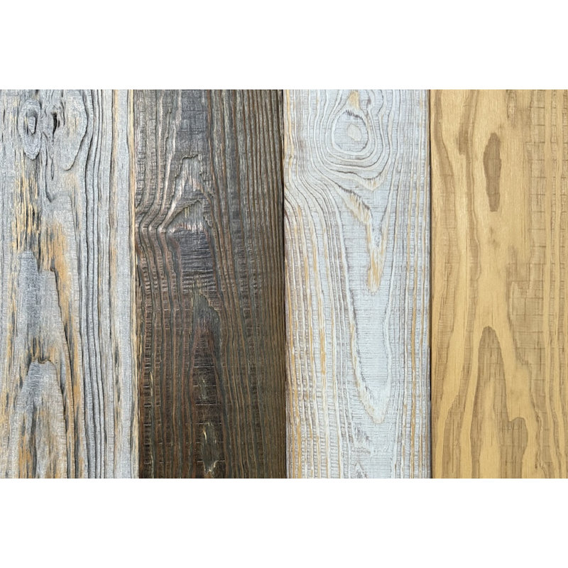 Planches de bois thermo-traitées - 6 planches de 5 po x 48 po pour couvrir 10 pi, Grisâtre