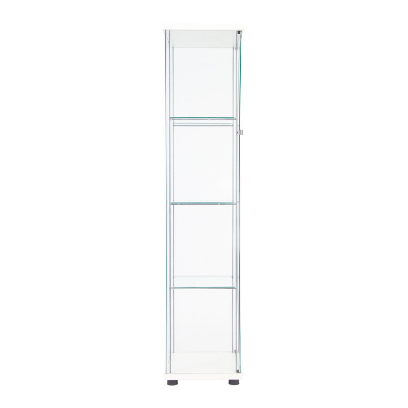 Vitrine 4 tablettes en verre blanc avec une porte - Une vitrine à couper le souffle