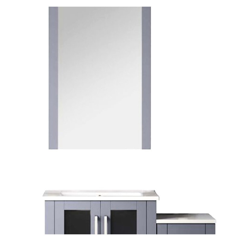 36 po Large meuble-lavabo gris foncé, comptoir en céramique, 22 miroirs, tiroirs à fermeture douce, meuble-lavabo avec capacité de rangement