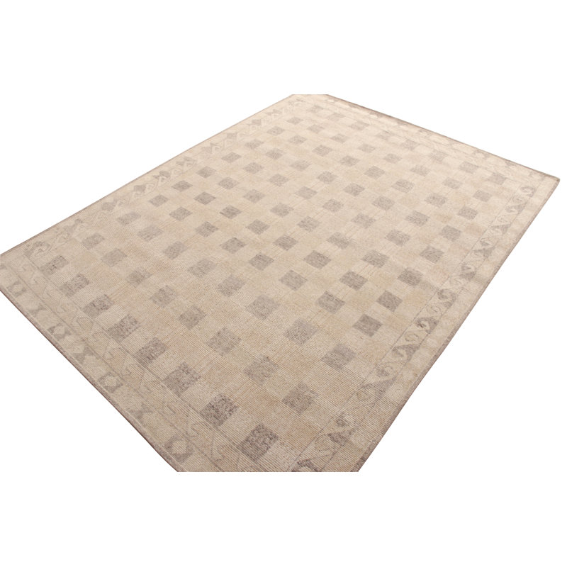 Homage Wool Geometric Area Rug in Beige/Brown/Purple