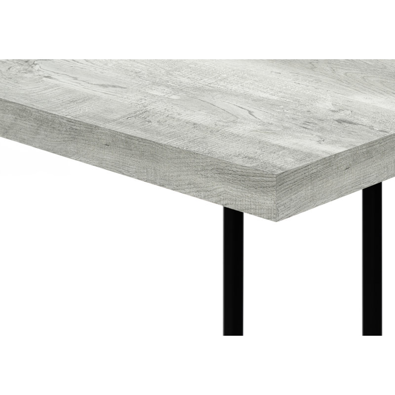 Table d'appoint, en forme de C, bout, côté, collation, salon, chambre à coucher, stratifié gris, métal noir, contemporain, moderne