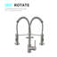 Robinet de cuisine rétractable, finition nickel brossé, poignée à levier unique, robinet d'évier à poignée rotative à 360 ° avec bec rétractable, nickel, buse à degrés-761673318