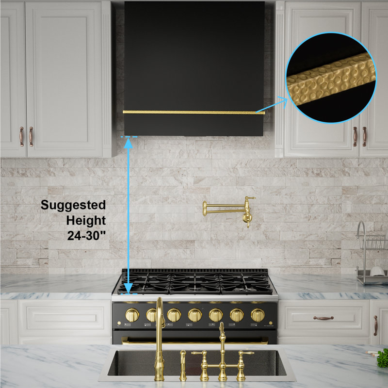 30-Inch Stainless Steel Wall-Mount Range Hood with Charcoal Filter