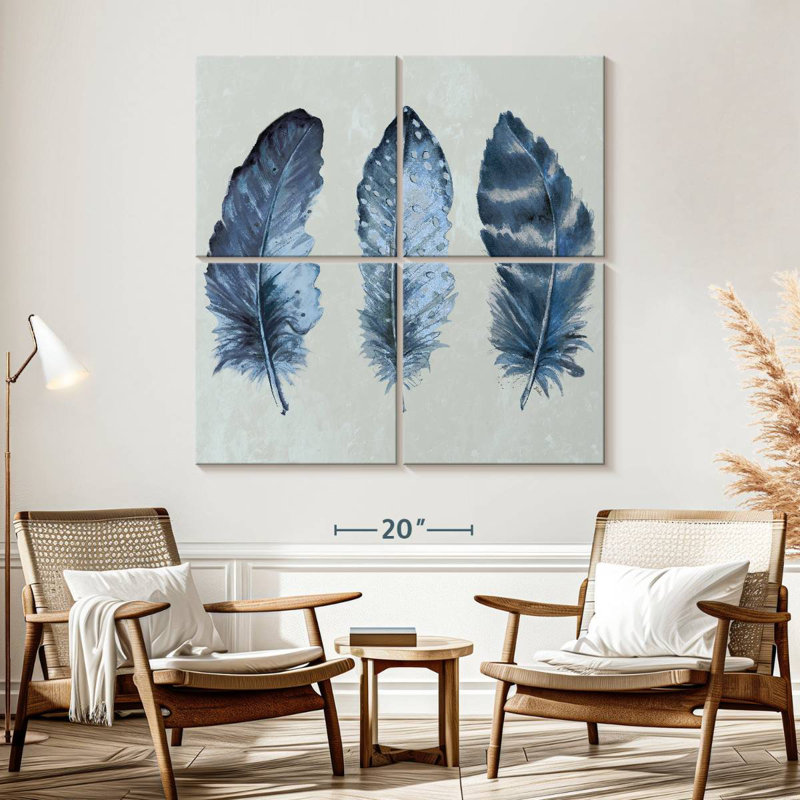 Kerner Indigo Blue Feathers I