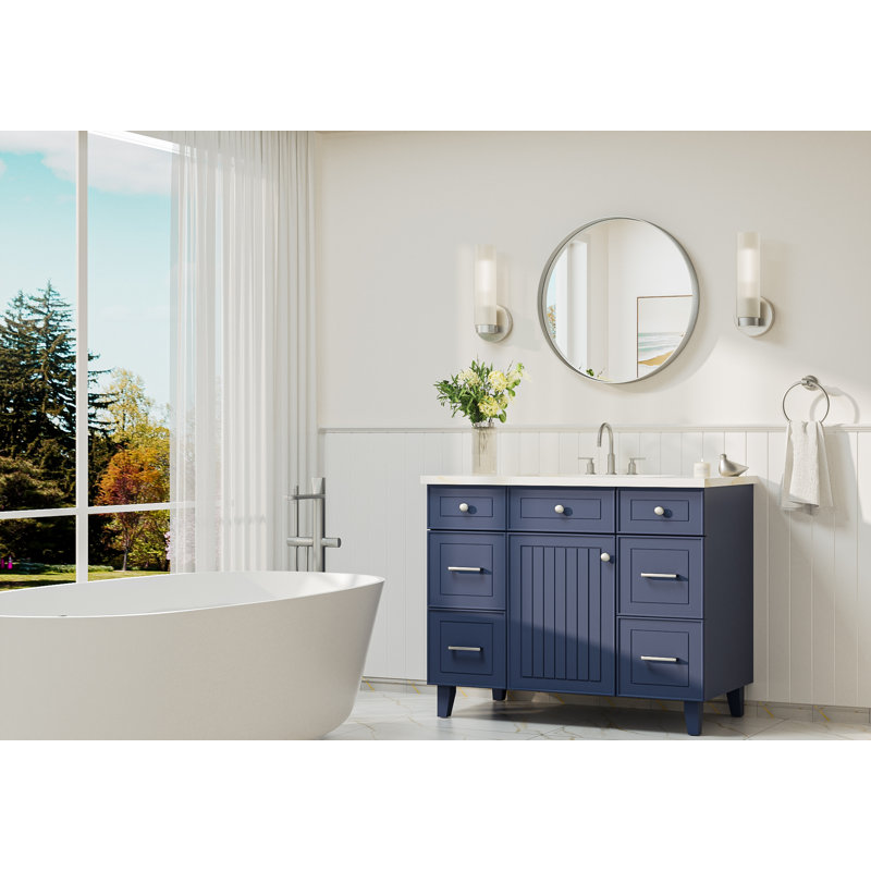 Miroir de salle de bain Valancia, Argent, 24 po x 24 po