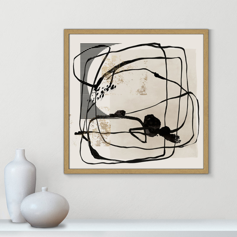 «Blot II» par Isabelle Z, Grain de bois naturel, L 23,5 po x H 23,5 po, Framed Print