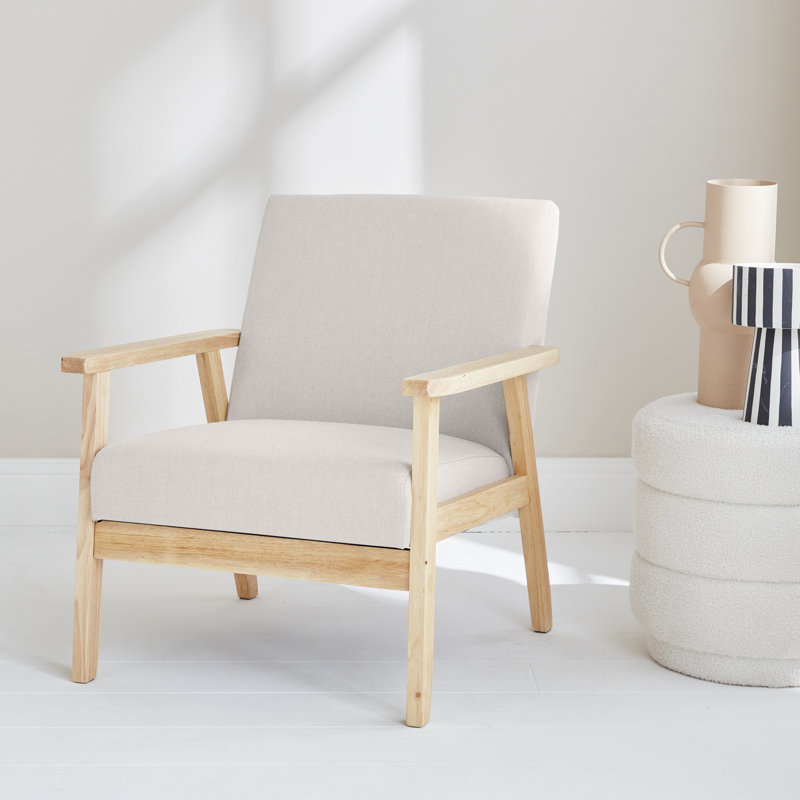 Lodgeste 64cm Wide Polyester Armchair, Scandi-style, White