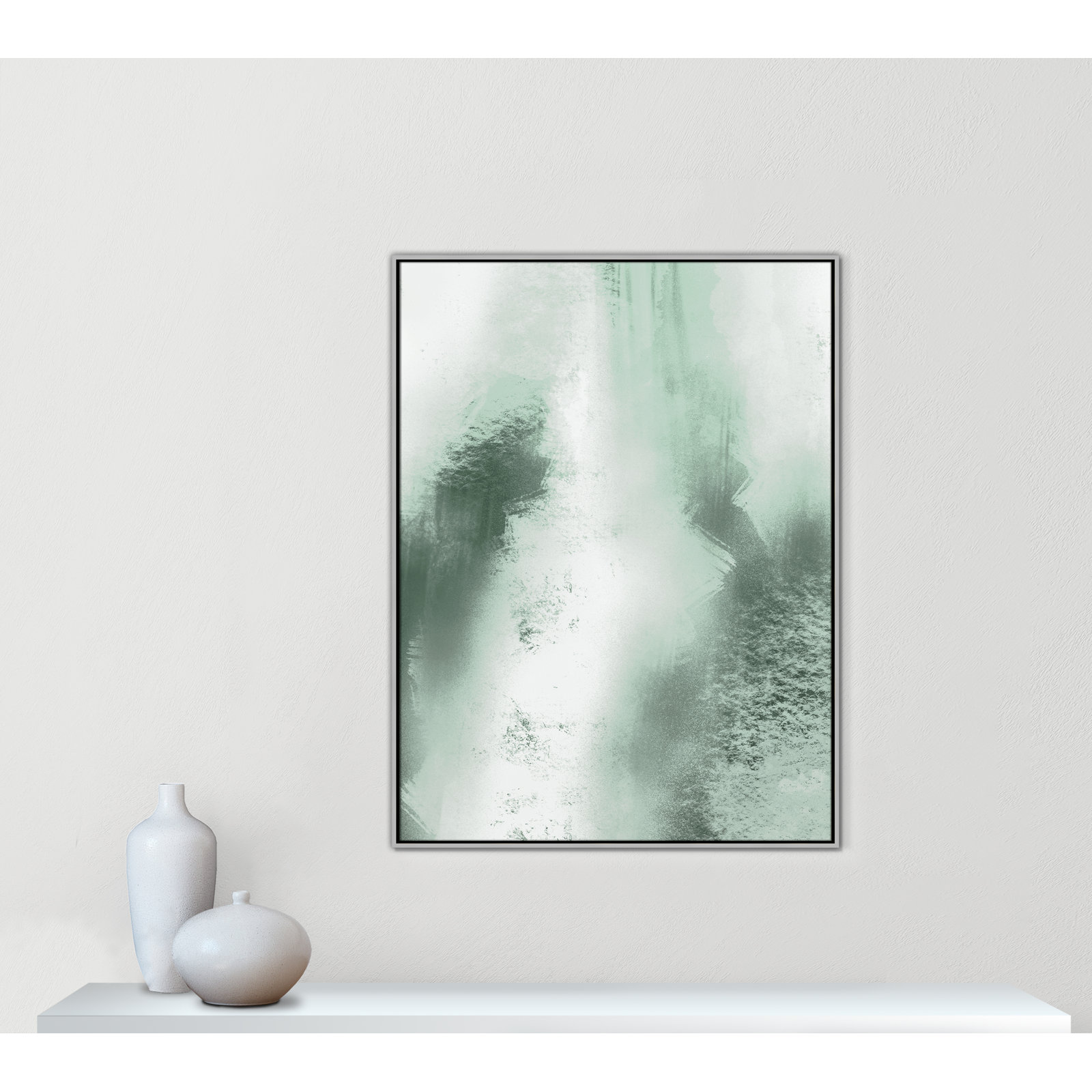 Quietude Smudges I Print by Marcus Prime, 37.5'' W x 49.5'' H, Silver Floater
