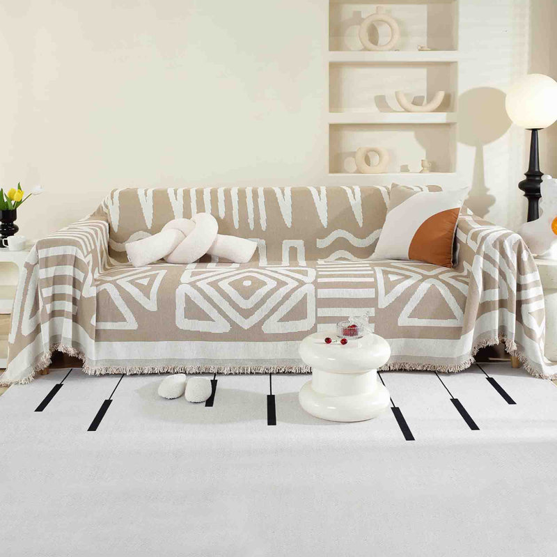 ‎Chenille Sofa Slipcover, Khaki