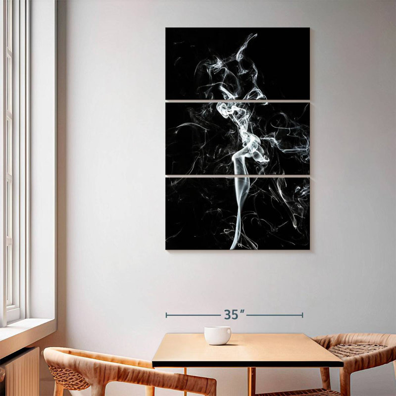 Senne Abstract White Smoke - The Dancer, 65" H x 42" W