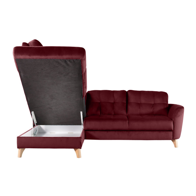 Hunnewell Sleeper Corner Sofa, Wine, Left Hand Facing