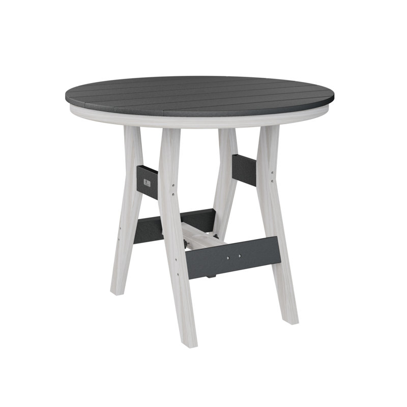 Berlin Gardens Harbour 38″ Round Dining Table, Black, Seashell