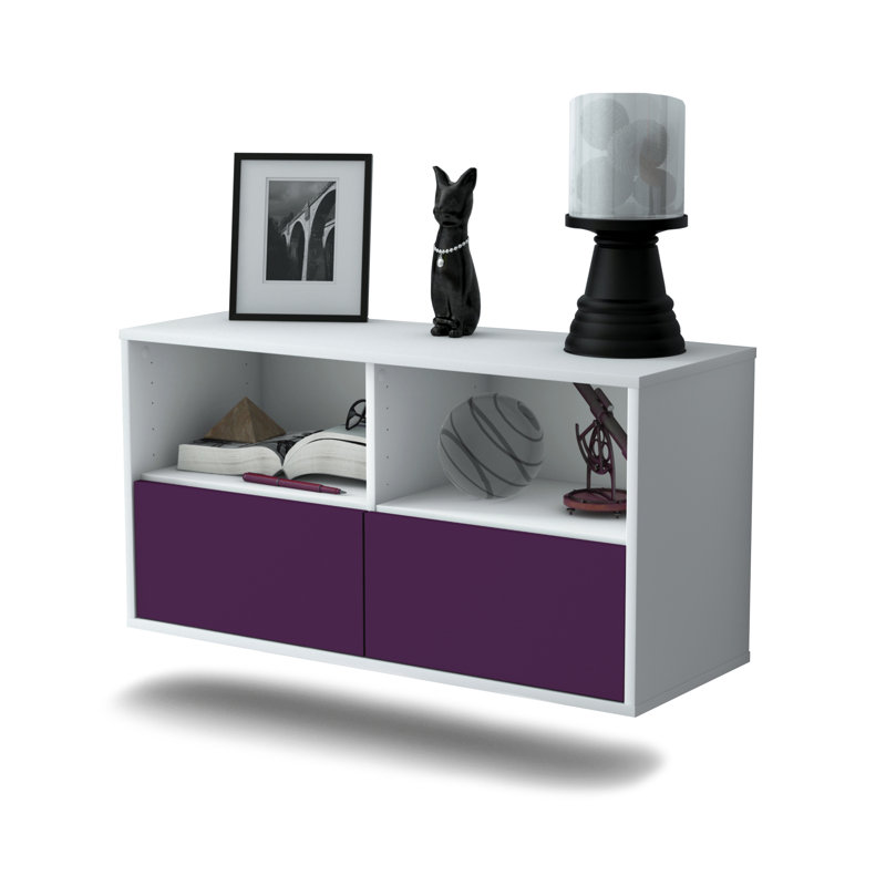 Strombury Unfinished Floating TV Stand, Purple