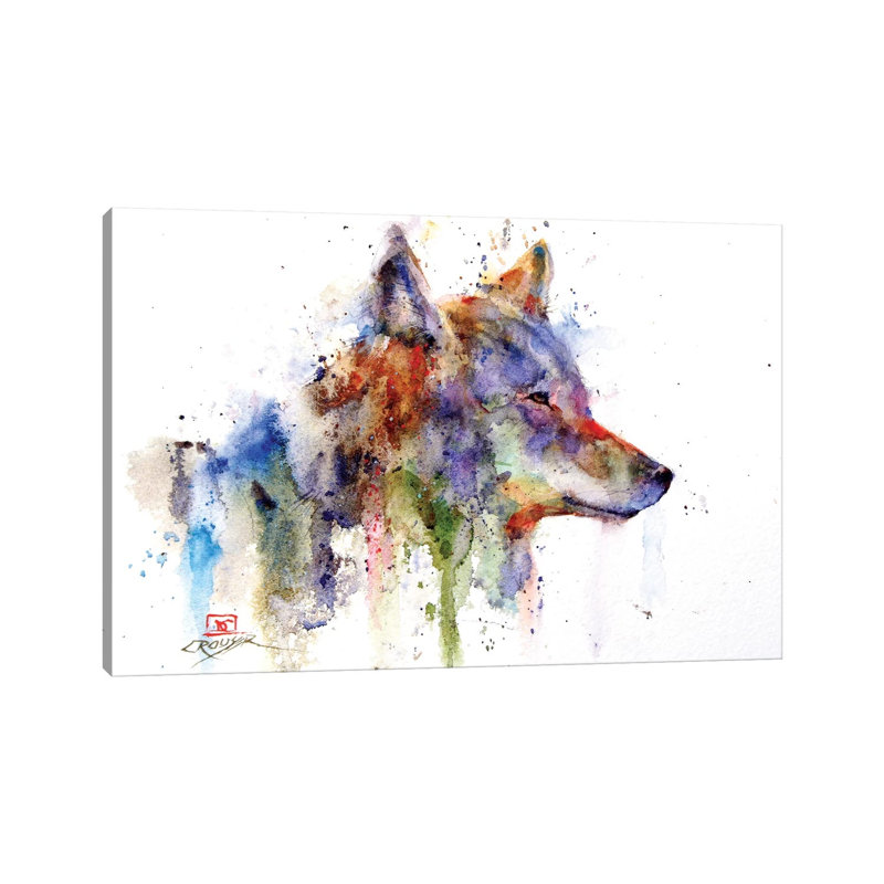 Coyote by Dean Crouser - Wrapped Canvas Painting, 20.32cm H x 30.48cm W x 1.91cm D