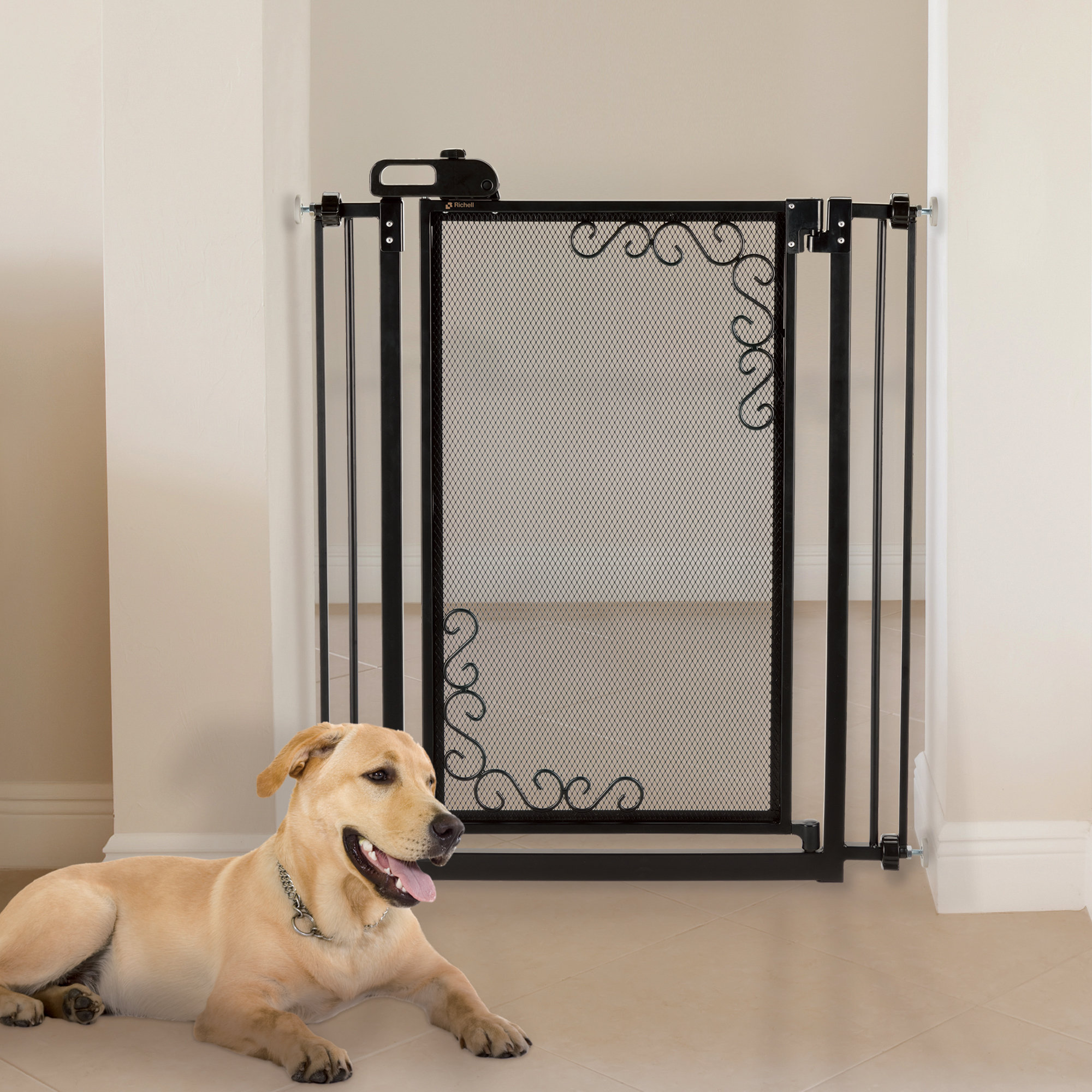Richell Tall Metal Mesh Pet Gate & Reviews Wayfair