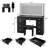 47"W Glass Top Vanity Set With LED Mirror & Power Outlets, 9 Drawers With Diamond Handles-119390276