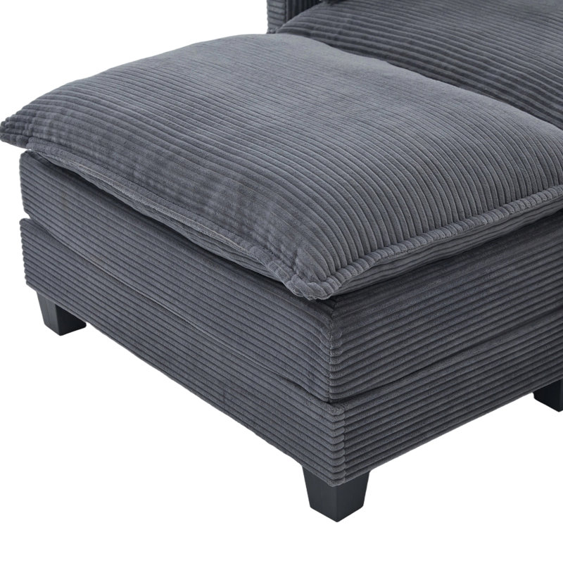 Canapé modulaire surdimensionné de 102 pouces à 4 sièges avec repose-pieds mobile et canapé convertible en forme de L pour le salon et le bureau
