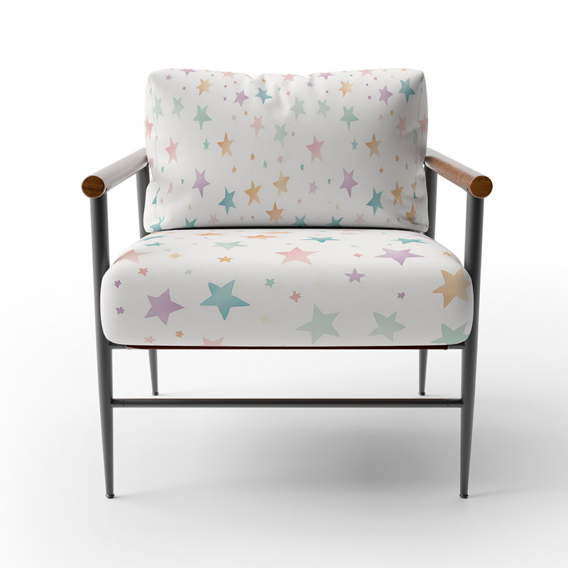 Chaise rembourrée Kids, Bras ronds bruns