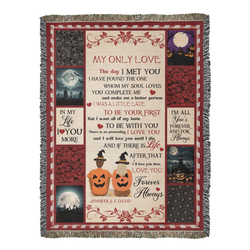 Couverture personnalisée Halloween Love, 50 po x 60 po