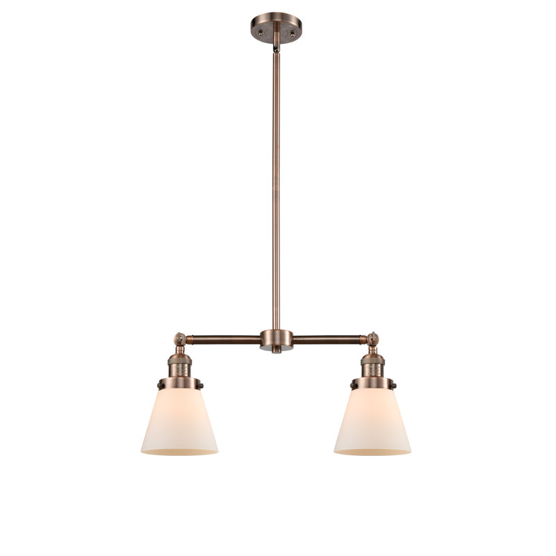 Stonecipher 2 - Light Kitchen Island Pendant, Matte White Cased, No Bulb Included, Antique Copper