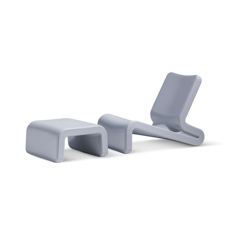 Line Outdoor Lounge Chair, Concrete Gray