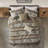 5 Piece Stripe Herringbone Comforter Set with Throw Pillows Brown-130419490