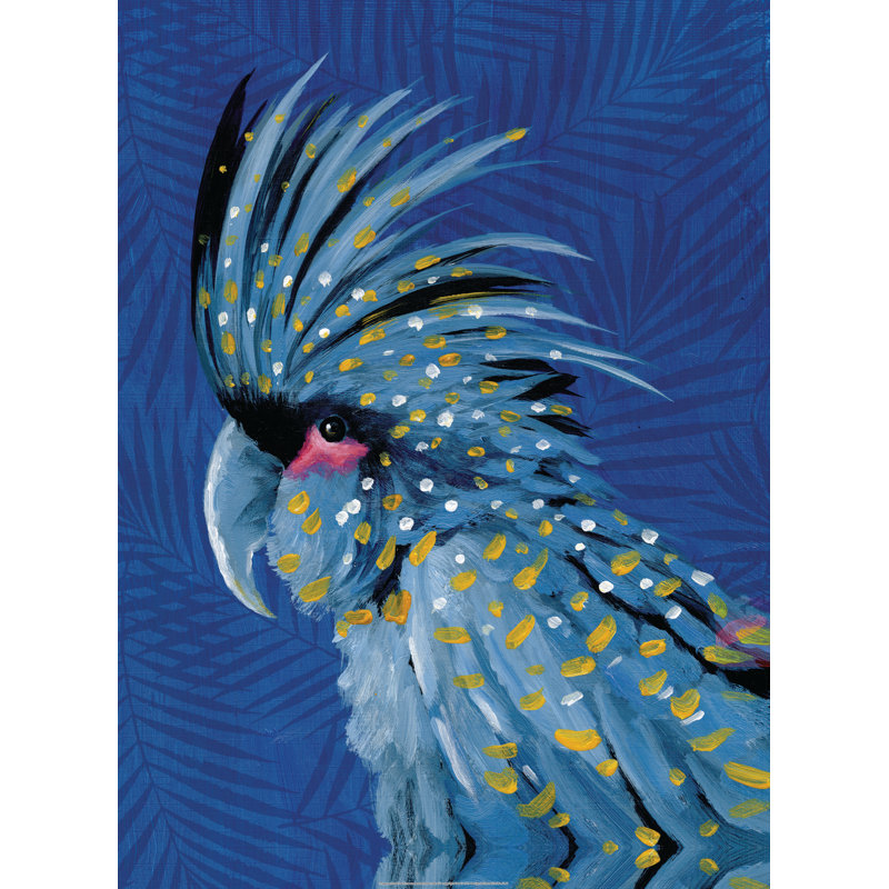 Cacatoès bleu - imprimé, H 36 po x l 24 po