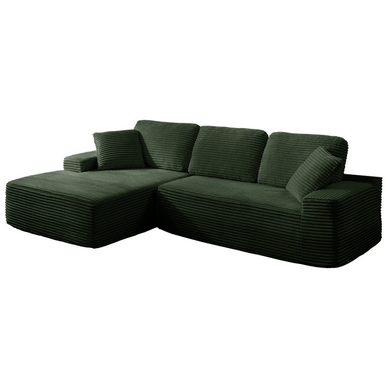 93.7 " Corduroy Sofa, Green