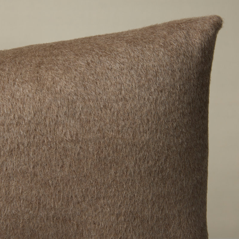 Dixon Mohair Lumbar Pillow, 12" H x 24" W, Tan
