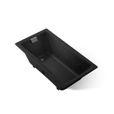 Baignoire tourbillon encastrée ou encastrée en fonte 60 po x 32 po avec chauffe-thé Tea-for-Two