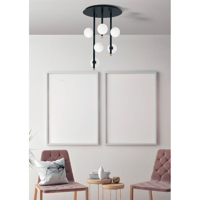 Pineda Glass Semi Flush Mount