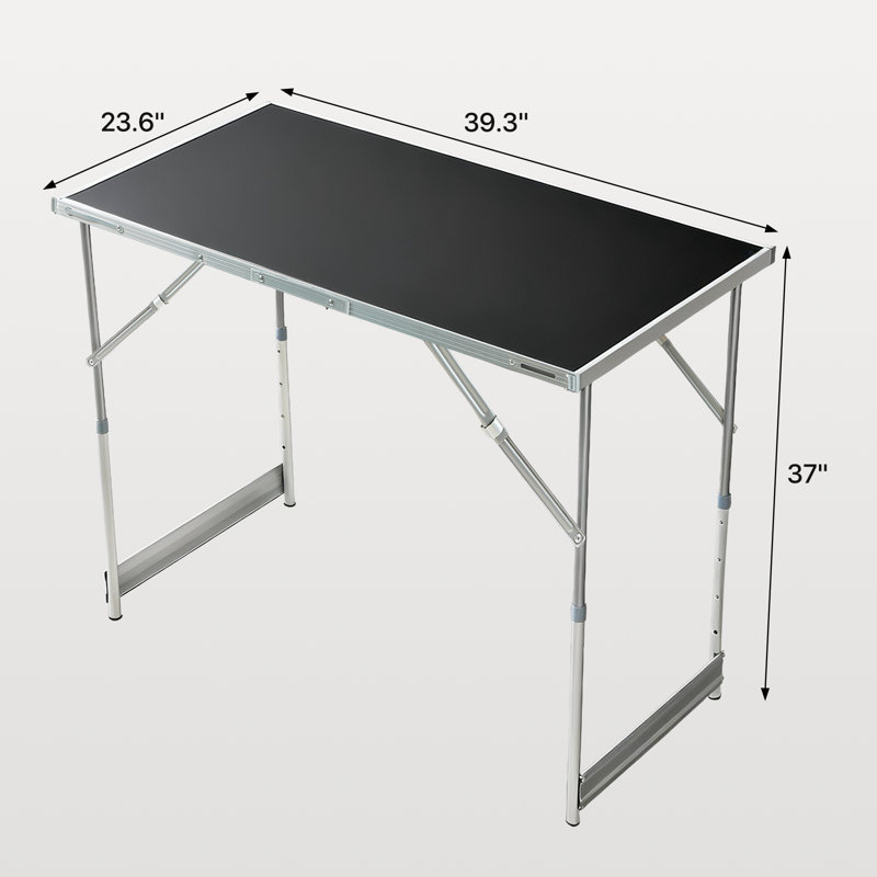 Paquet de 3 tables de travail pliantes polyvalentes avec 4 bancs de camping et d'atelier portatifs réglables en hauteur?