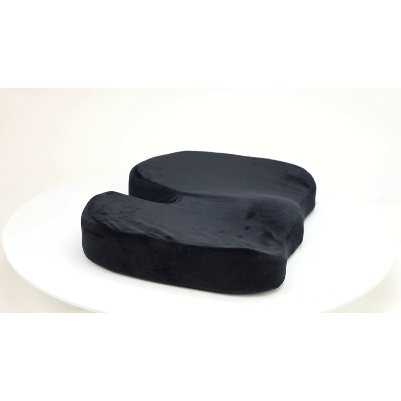 Black Memory Foam Ergonomic Seat Cushion with Polyester Cover