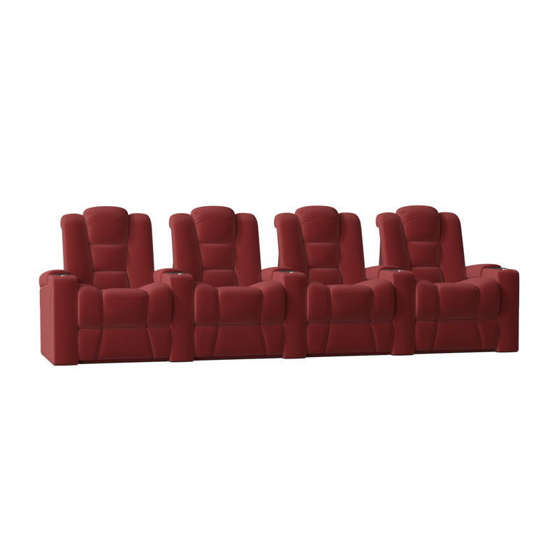 Siège de cinéma inclinable électrique de 138 po de largeur avec porte-gobelet configurable, Rouge luxueux