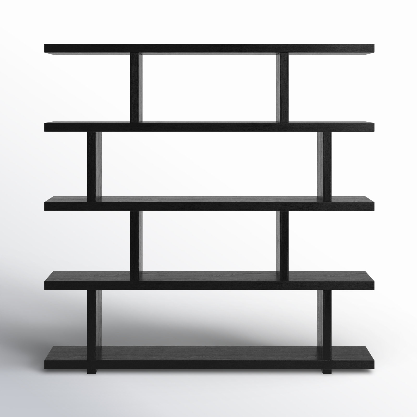 Annora 63" H x 63" W Geometric Bookcase, Black
