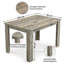 Dining Set with Rustic Wood Effect Table and 4 Brown Velvet Chairs 4 Seater Kitchen Furniture Set