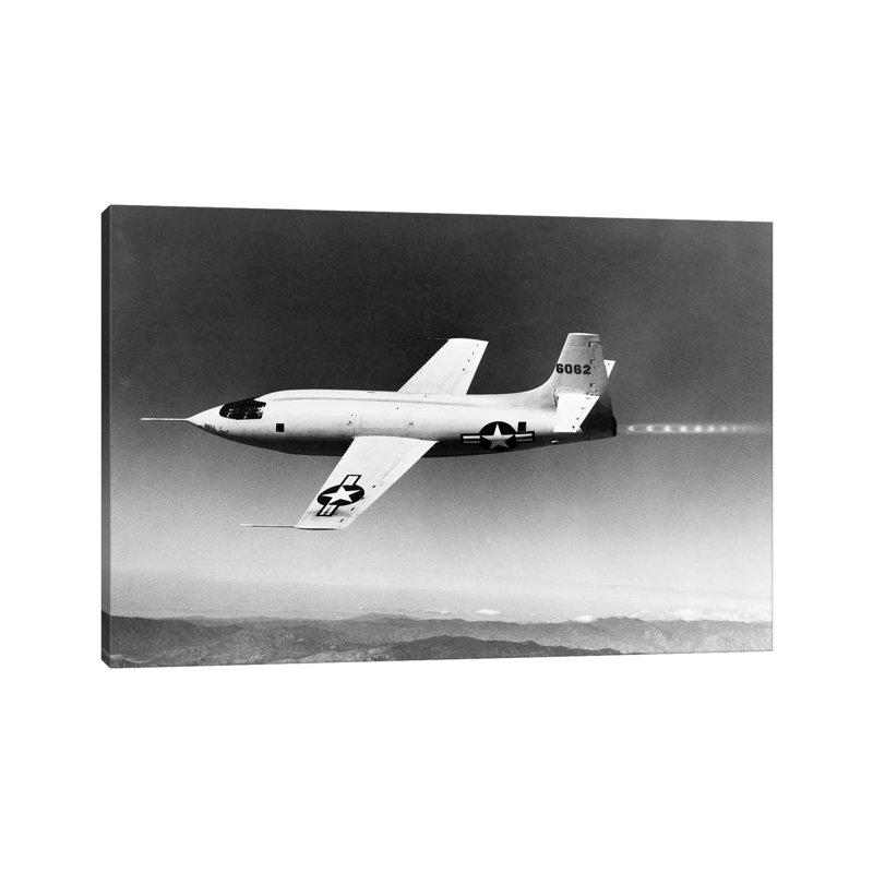 1940s-1950s Bell X-1 Us Air Force Supersonic Plane Designed For Maximum Speed Of 1700 Mph In Flight - Wrapped Canvas Print