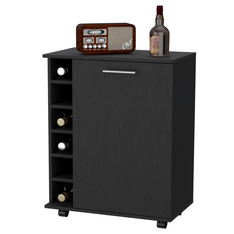 Versatile 6-Bottle Rack Bar Cart With Extraordinary Functionality