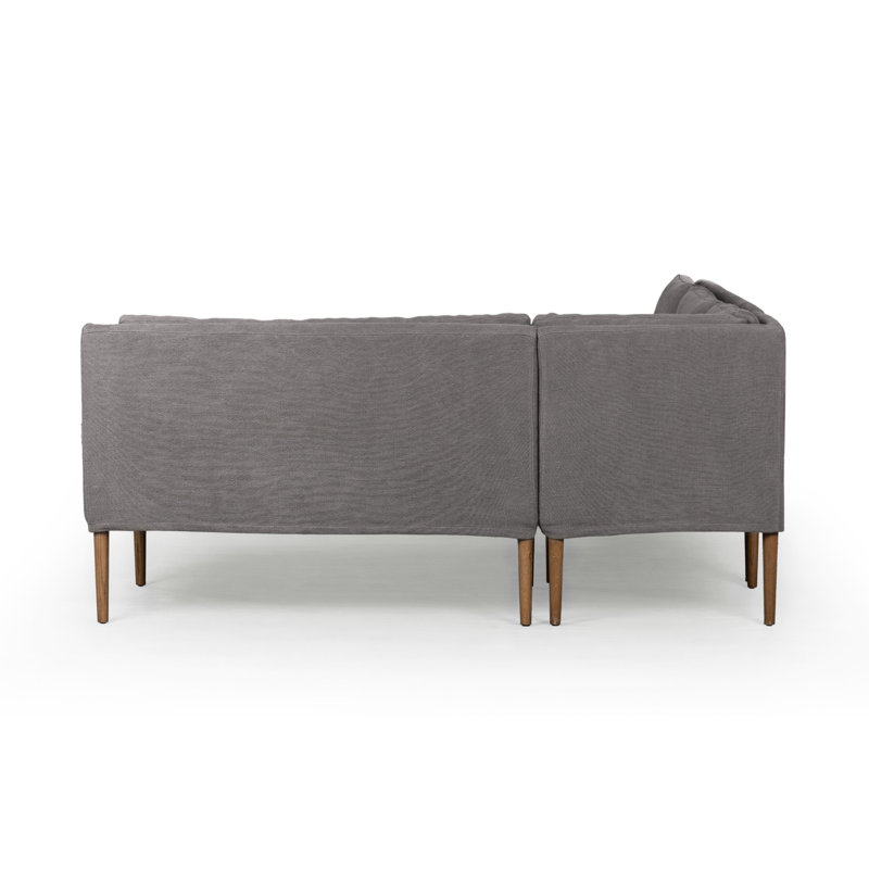 Aurelia Modular 3-Piece Slipcover Sectional, Broadway Coffee Linen, Right Hand Facing, 34.5" H x 99" W x 76" D